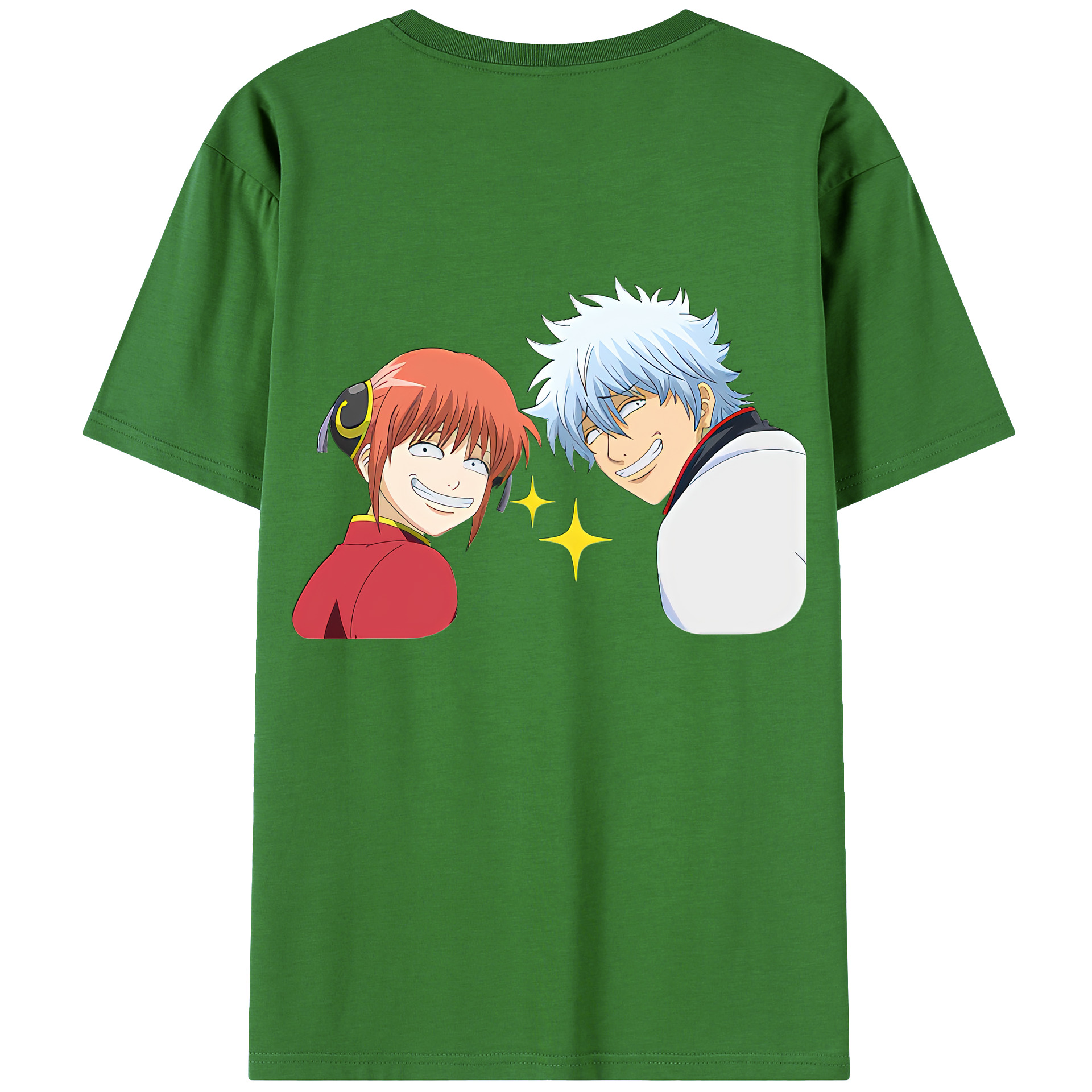 （画像用） ぎんたま 坂田銀時（さかたぎんとき） 神楽 志村新八（しむら しんぱち） GINTAMA Sakata Gintoki Kagura Shimura Shinpachi レディース半袖Tシャツ(バックプリント)